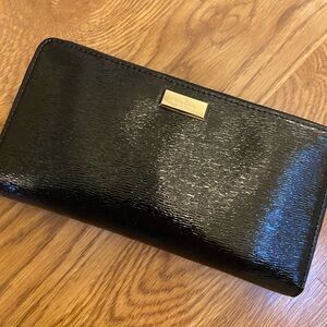 Kate Patent Leather Zip Around Continental Wallet